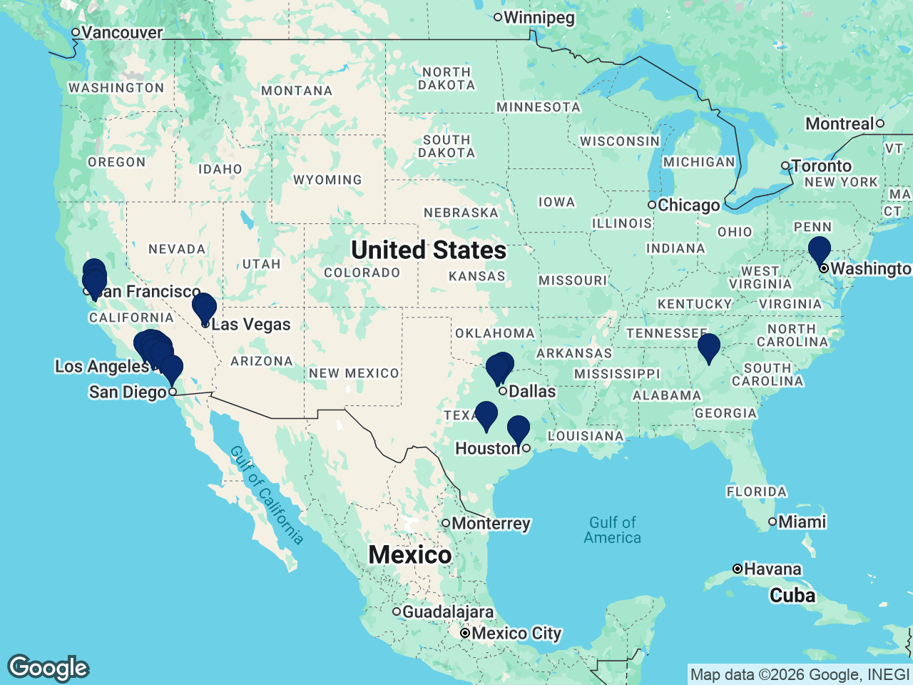 Map of every Elite Prep center in the United States.